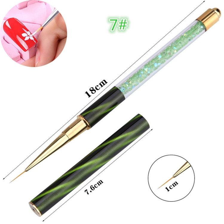 3 PCS Cat Eye Pen Barrel Painted Pen With Diamond Light Therapy Nail Tool Light Therapy Pen