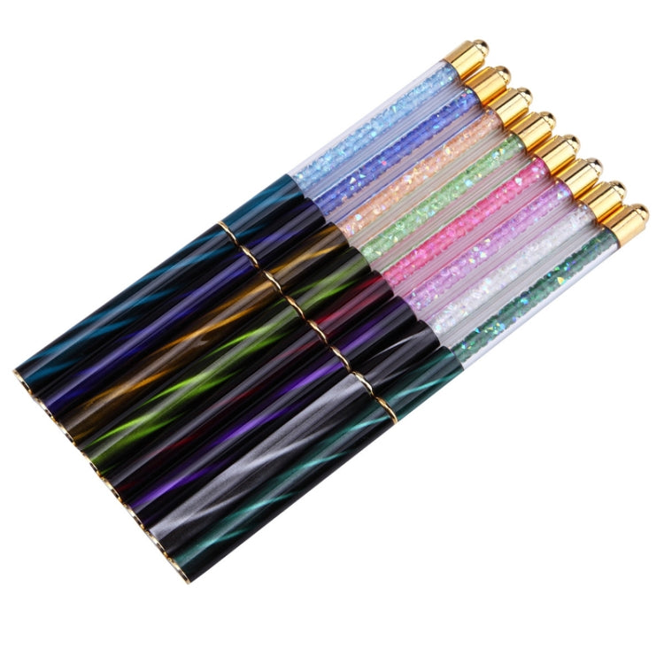 3 PCS Cat Eye Pen Barrel Painted Pen With Diamond Light Therapy Nail Tool Light Therapy Pen