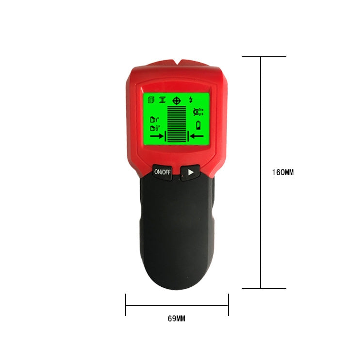 TH300 Handheld Wall Detector Magnetic Metal Detector Beam Column Wire Wood Detector(Red)