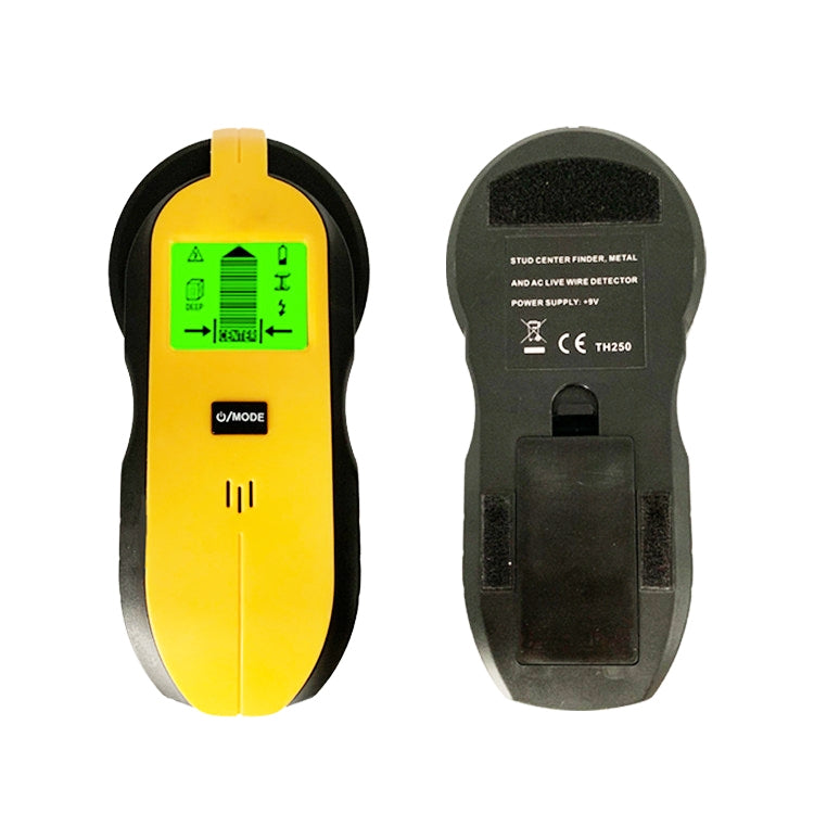 TH250 4 In 1 AC Wire Metal Studs Deep Wall Detector Handheld Metal Detector Stud Wood Beam Column Current Detector(Yellow)