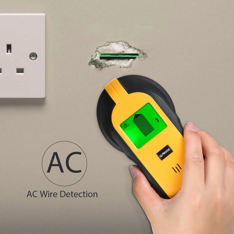 TH250 4 In 1 AC Wire Metal Studs Deep Wall Detector Handheld Metal Detector Stud Wood Beam Column Current Detector(Yellow)