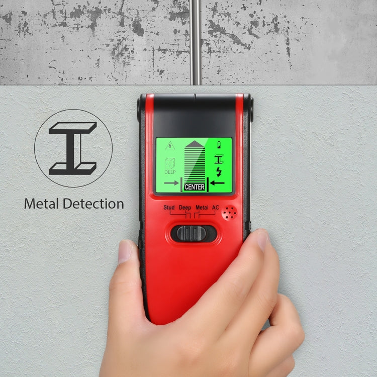 TH240 3 in 1 Underground Metal Detector Wire Wall Stud Center Finder Wood Detector Scanner(Red)