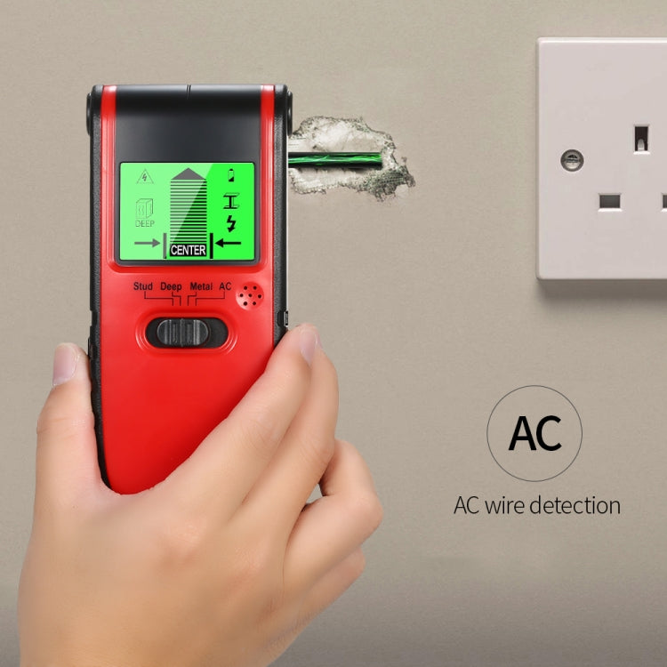 TH240 3 in 1 Underground Metal Detector Wire Wall Stud Center Finder Wood Detector Scanner(Red)