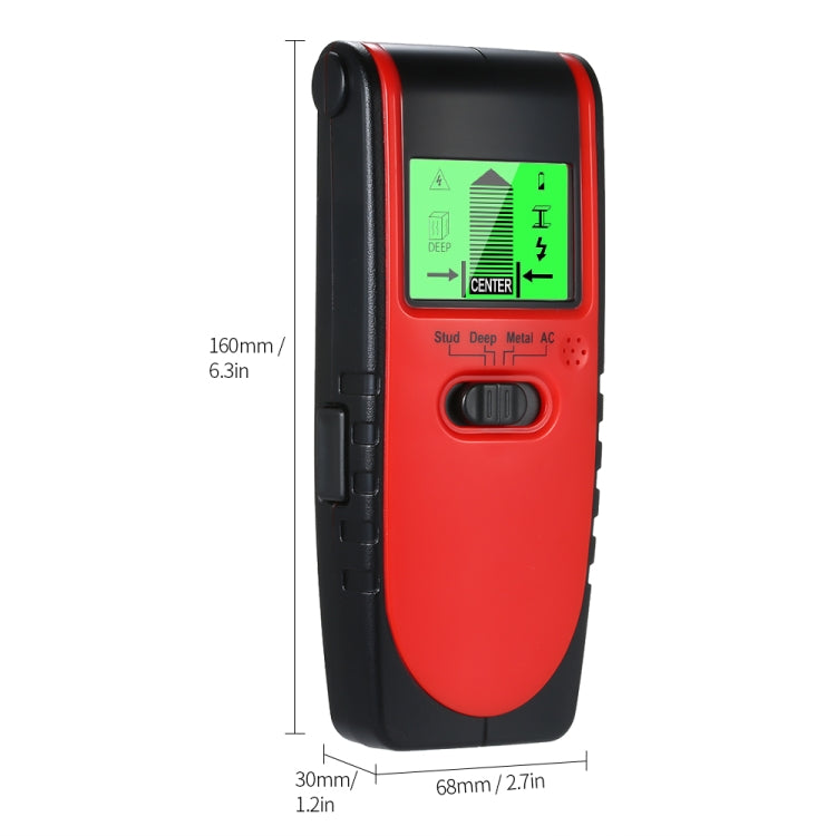 TH240 3 in 1 Underground Metal Detector Wire Wall Stud Center Finder Wood Detector Scanner(Red)