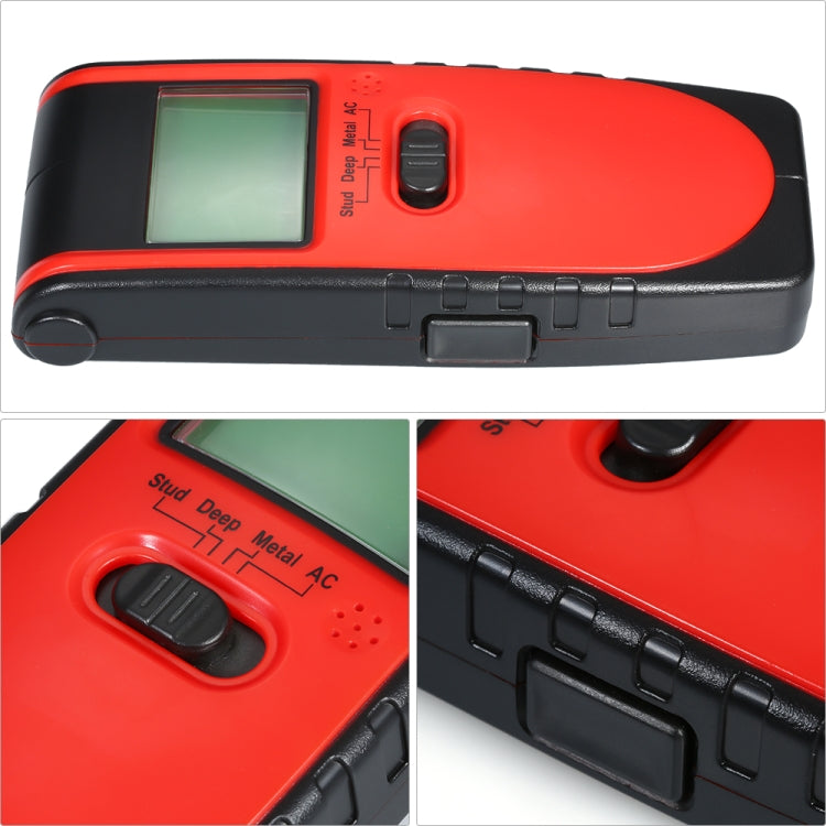 TH240 3 in 1 Underground Metal Detector Wire Wall Stud Center Finder Wood Detector Scanner(Red)