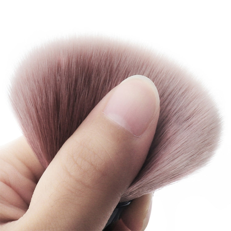 2 PCS Single Small Waist Makeup Brush Nail Powder Dust Blush Loose Powder Brush, Specification: Black Rod Brown Hair