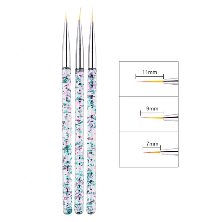 5 PCS Nail Art Brush Tool 3 Set Acrylic Nail Crystal Carving Phototherapy Drawing Pen