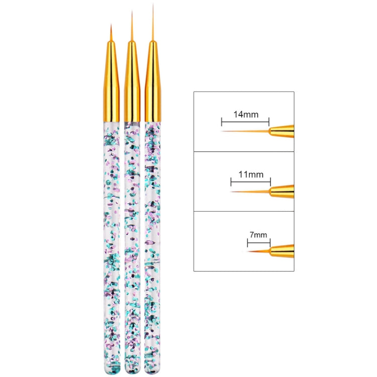 5 PCS Nail Art Brush Tool 3 Set Acrylic Nail Crystal Carving Phototherapy Drawing Pen