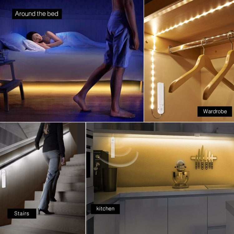 USB Intelligent Sensor LED Strip Light Night Light for TV, Closet, Wardrobe, Stairs, Door, Length:3m