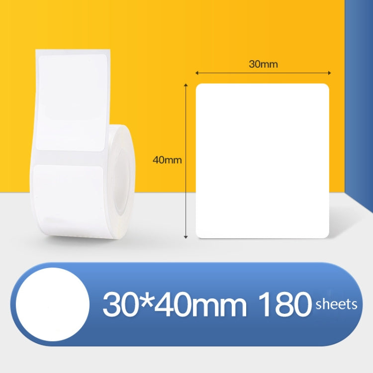 Thermal Label Paper Self-Adhesive Paper Fixed Asset Food Clothing Tag Price Tag for NIIMBOT B11 / B3S, Size: 30x40mm 180 Sheets