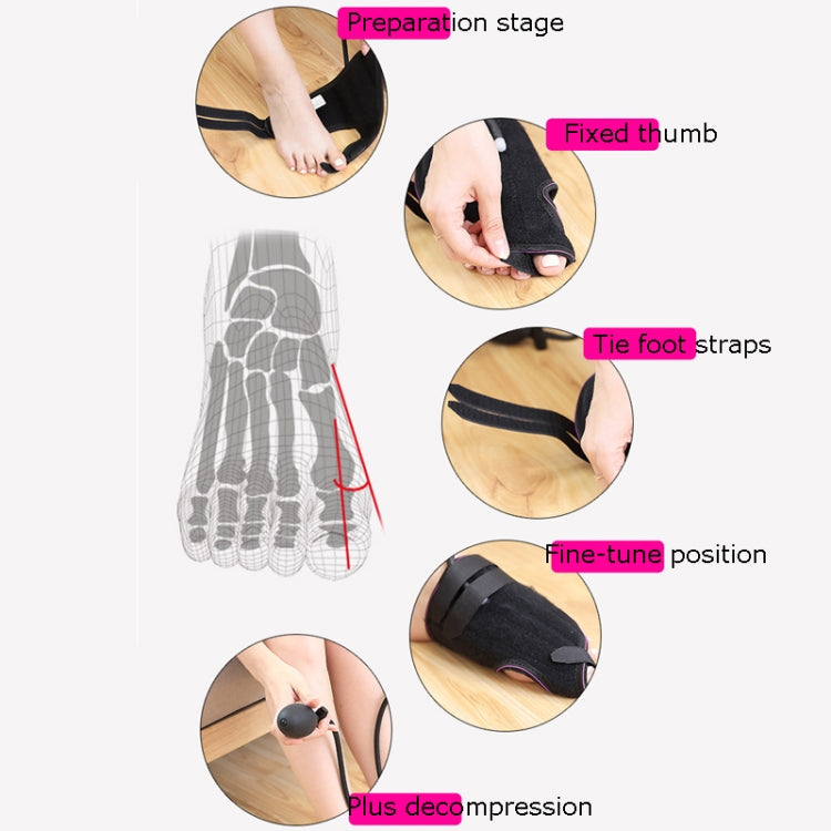 Foot Thumb Valgus Foot Bone Type Orthopedic Shoes Valgus Thumb Inflatable Toe Orthosis(Black)
