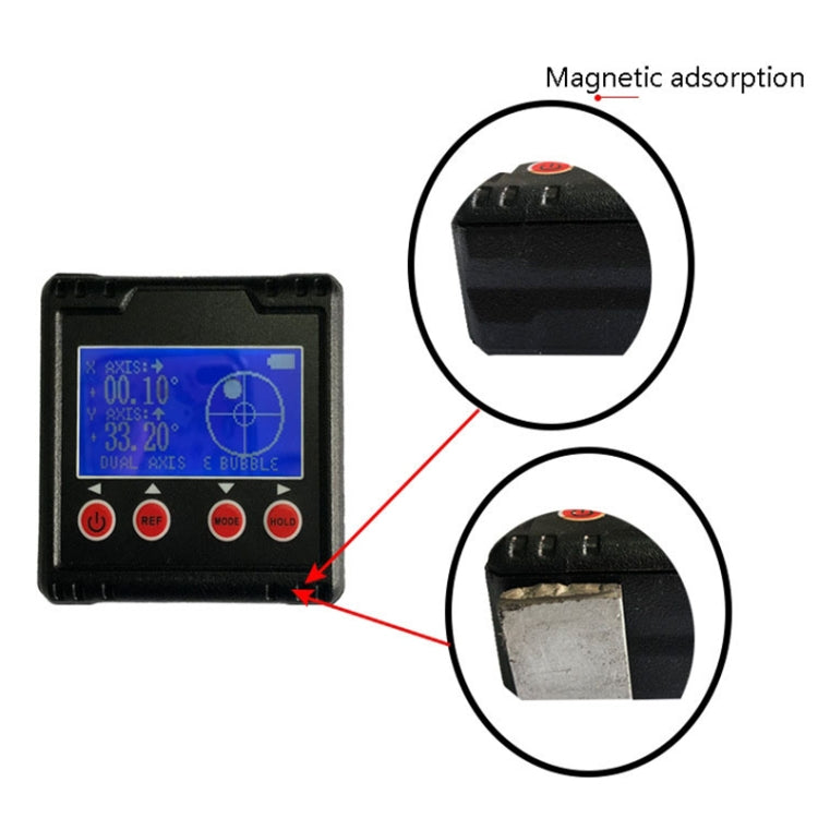 DL137 Mini Digital Display Level Magnetic Multi-Function Electronic Inclinometer(Black)