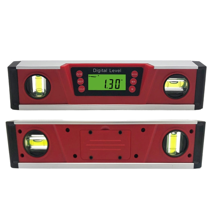DL136 Digital Display Level Aluminum Alloy Multifunctional Magnetic High Precision Digital Angle Ruler(Red)