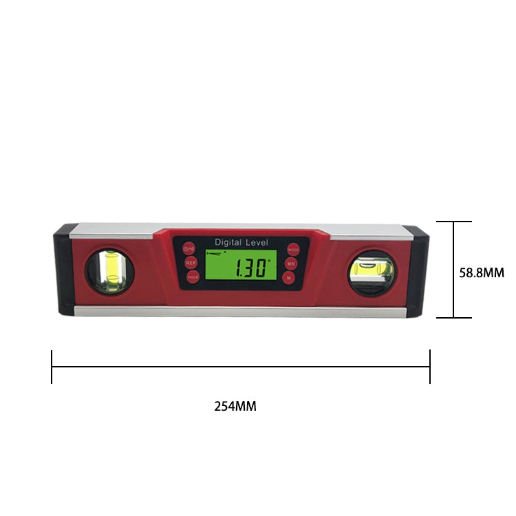 DL136 Digital Display Level Aluminum Alloy Multifunctional Magnetic High Precision Digital Angle Ruler(Red)