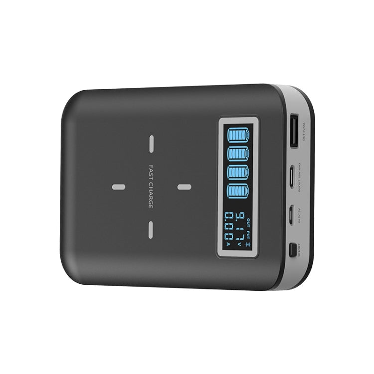 4 X 18650 Battery (Not Included) Dual-Way QC Charger Power Bank Shell Box With 2 X USB Interface Output & Display & Wireless Charging