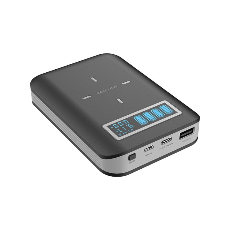 4 X 18650 Battery (Not Included) Dual-Way QC Charger Power Bank Shell Box With 2 X USB Interface Output & Display & Wireless Charging
