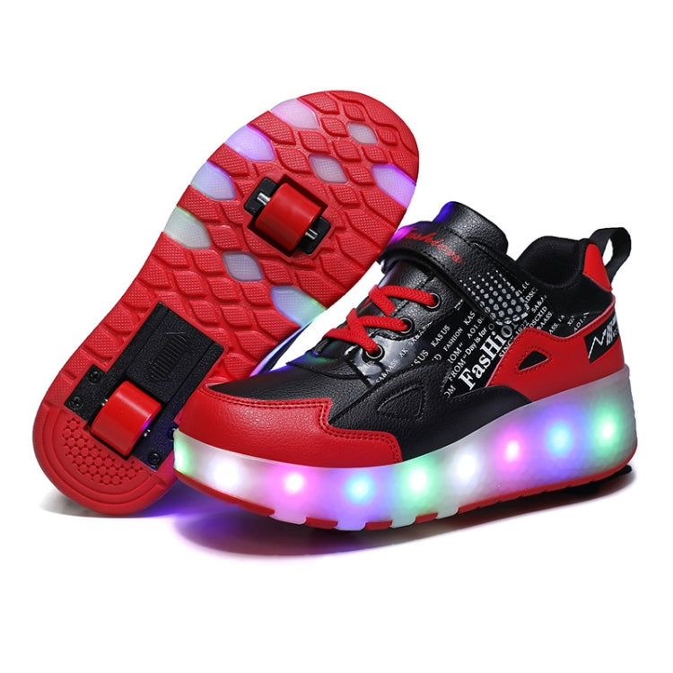 E68 Two-Wheeled Children Skating Shoes Rechargeable Light Wheel Shoes, Size: 35
