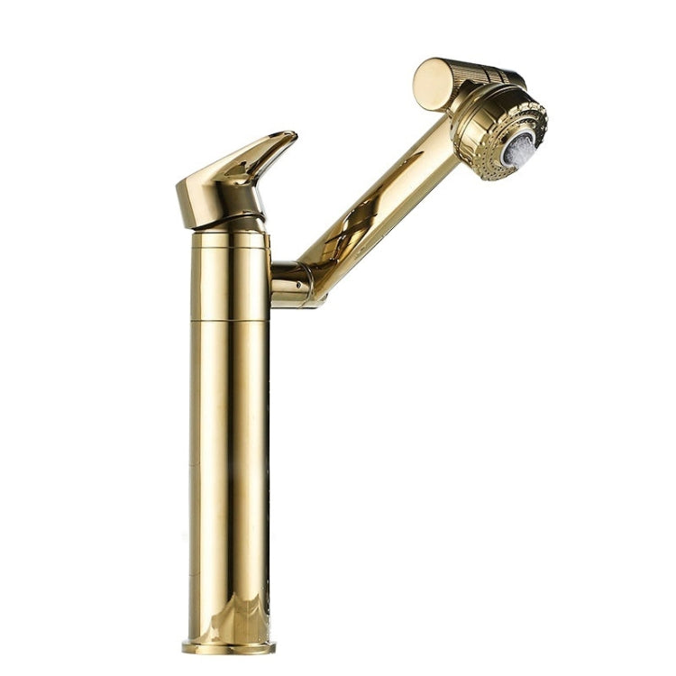 Universal Swivel Faucet Bathroom Hot & Cold Dual-Out Mode Faucet, Specification: High HT-87590-1