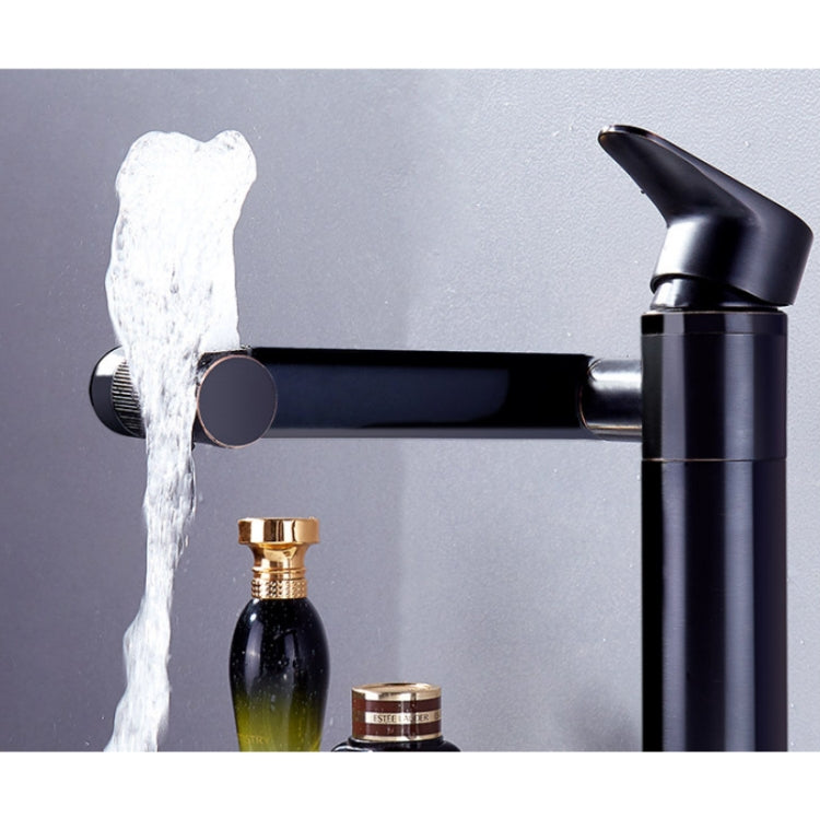 Universal Swivel Faucet Bathroom Hot & Cold Dual-Out Mode Faucet, Specification: High HT-87590-1