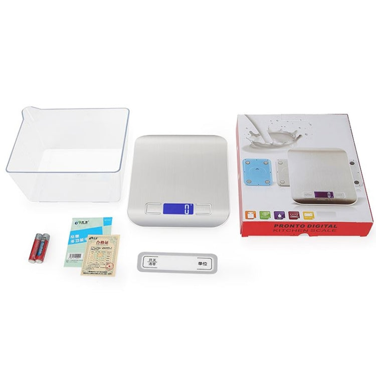 Stainless Steel Small Food Electronic Scale Kitchen Portable Baking Electronic Scale, Colour: 5kg/1g (Rechargeable White)