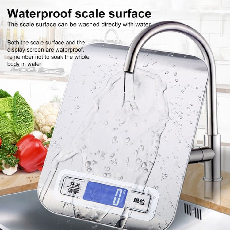 Stainless Steel Small Food Electronic Scale Kitchen Portable Baking Electronic Scale, Colour: 10kg/1g (Battery Model Rose Gold)
