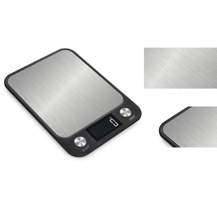 Small Kitchen Food Scale Stainless Steel Electronic Kitchen Scale 5kg/1g (Battery English Version Black)