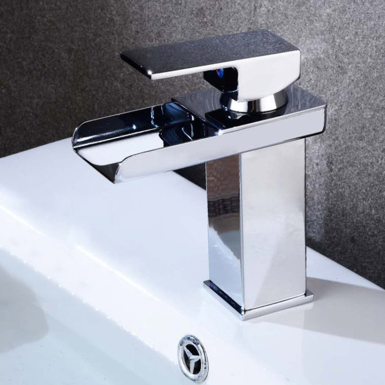Bathroom Wide Mouth Faucet Square Sink Single Hole Basin Faucet, Specification: HT-81566 Electroplating Short Type
