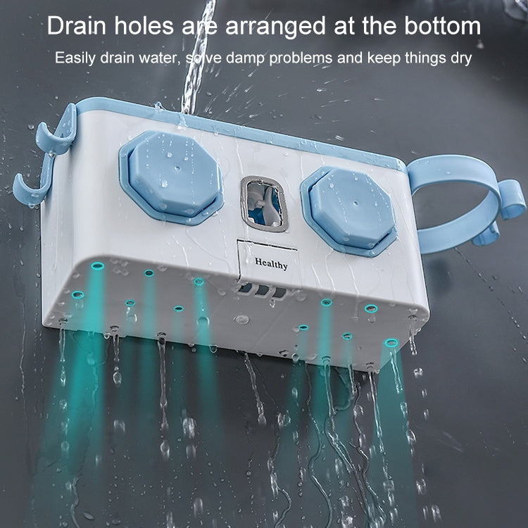 Household Bathroom Multifunctional Hair Dryer Rack Toothpaste Toothbrush Storage Box Free Perforation Wall-Mounted Rack