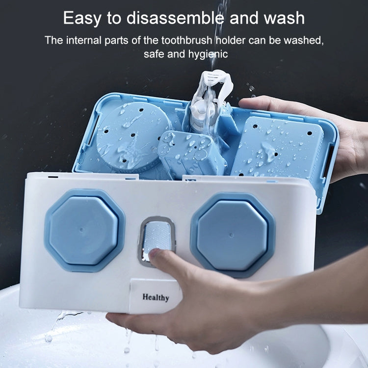 Household Bathroom Multifunctional Hair Dryer Rack Toothpaste Toothbrush Storage Box Free Perforation Wall-Mounted Rack