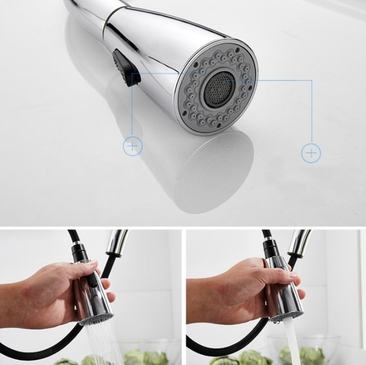Kitchen Touch Sensor Faucet Sink Pull-Out Rotary Hot & Cold Faucet(Black)