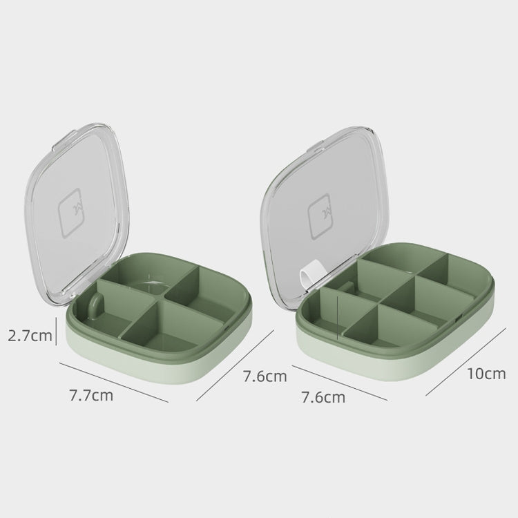 3 PCS Portable Small Pill Box Sealed Portable Travel Pill Box White 6 Grid