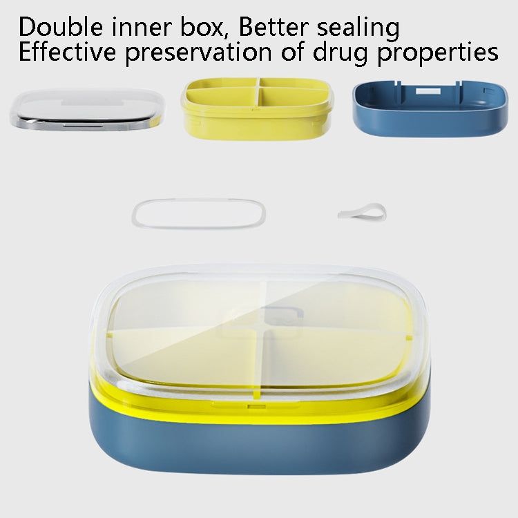 3 PCS Portable Small Pill Box Sealed Portable Travel Pill Box White 6 Grid