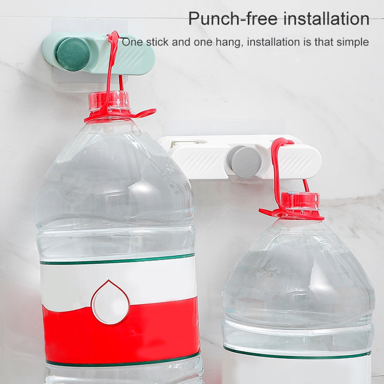 3 PCS Mop Hook Wall Hanging Bathroom Mop Storage Fixed Buckle Broom Holder, Colour: White Dual Card Slots