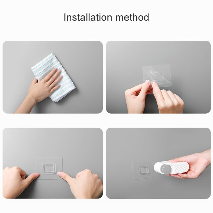 3 PCS Mop Hook Wall Hanging Bathroom Mop Storage Fixed Buckle Broom Holder, Colour: White Dual Card Slots