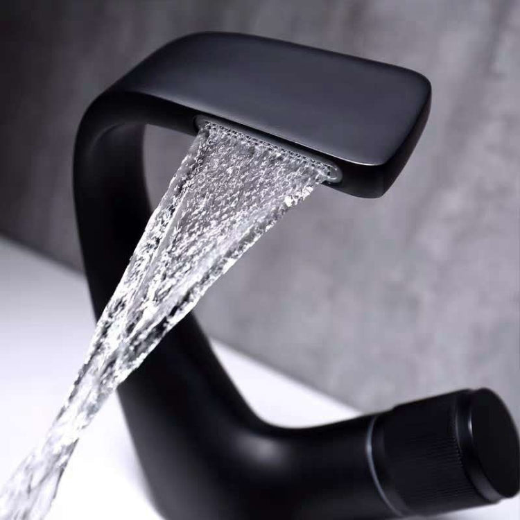 Basin Waterfall Type Hot & Cold Water All-Copper Faucet Bathroom Sanitary Ware (Electroplating Gold)