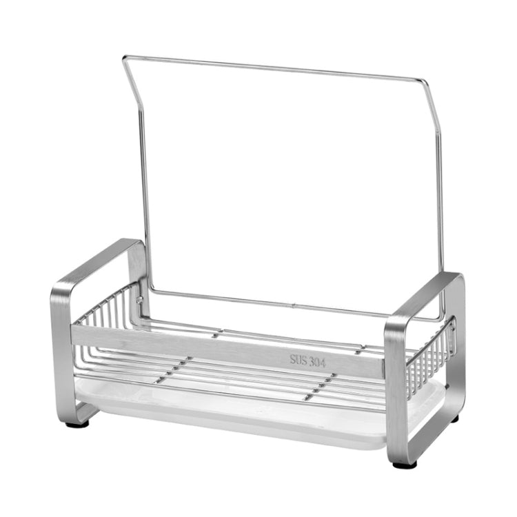 Kitchen Stainless Steel Drain Cloth Rack Countertop Sponge Dish Washing Arrangement Rack Size: Small