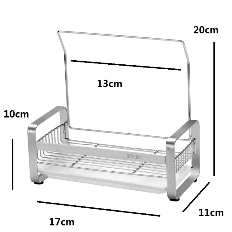 Kitchen Stainless Steel Drain Cloth Rack Countertop Sponge Dish Washing Arrangement Rack Size: Small