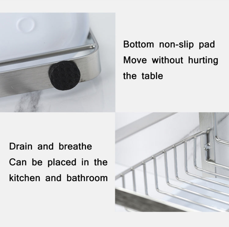 Kitchen Stainless Steel Drain Cloth Rack Countertop Sponge Dish Washing Arrangement Rack Size: Small
