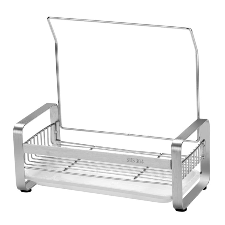 Kitchen Stainless Steel Drain Cloth Rack Countertop Sponge Dish Washing Arrangement Rack Size: Large