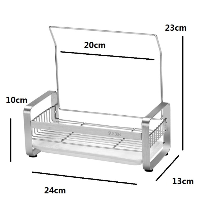 Kitchen Stainless Steel Drain Cloth Rack Countertop Sponge Dish Washing Arrangement Rack Size: Large