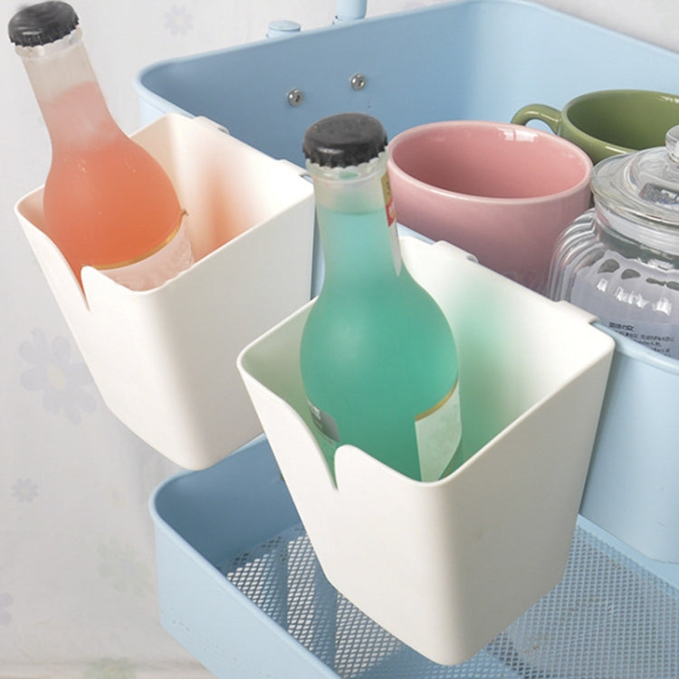 7 PCS Portable Hanging Bucket Kitchen Tableware Sundries Storage Plastic Box C Style(White)