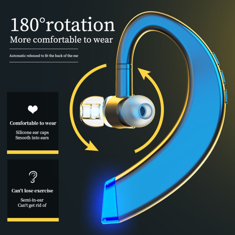 108 Bluetooth 5.0 Business Hanging Ear Type Rotating Universal Wireless Stereo Earphone