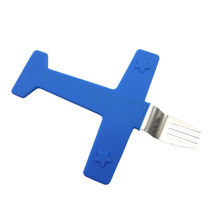2 in 1 Aircraft Fork And Spoon Cutlery Children Silicone Portable Cutlery Set