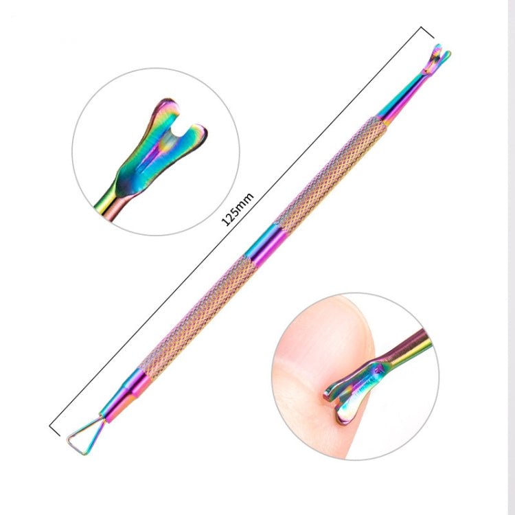 11 in 1 Color Titanium Stainless Steel Nail Steel Push Nail File