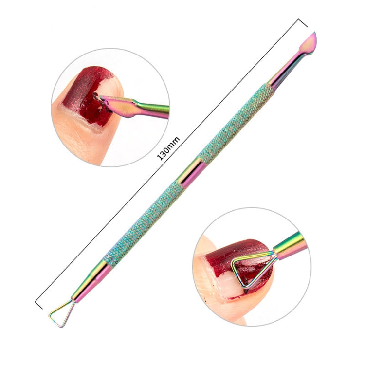 11 in 1 Color Titanium Stainless Steel Nail Steel Push Nail File