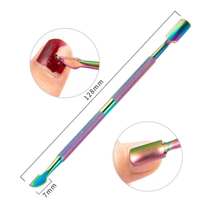 11 in 1 Color Titanium Stainless Steel Nail Steel Push Nail File