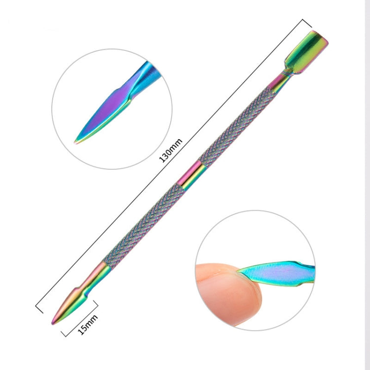 11 in 1 Color Titanium Stainless Steel Nail Steel Push Nail File
