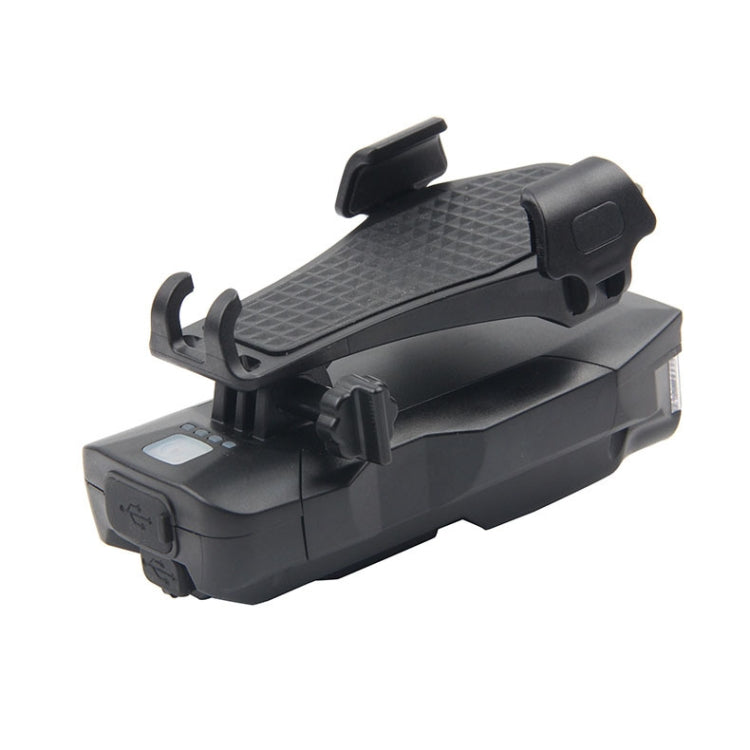 500LM Bicycle Light Mobile Phone Holder Multi-Function Riding Front Light With Horn 2400 mAh (Black Orange)