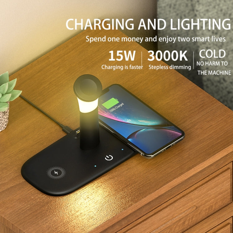 LH5 Five-In-One Multi-Function Wireless Charger with Night Light  For IPhone / Apple Watch / AirPods