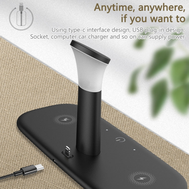 LH5 Five-In-One Multi-Function Wireless Charger with Night Light  For IPhone / Apple Watch / AirPods